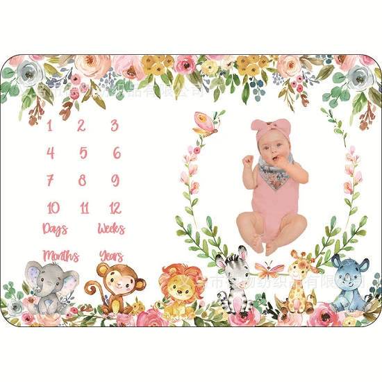 Baby Milestone teppi gjafasett