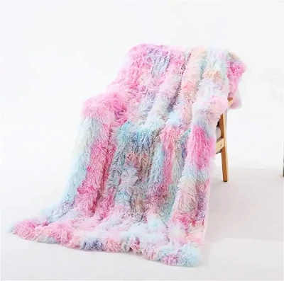 Colorful Faux Fur Blanket
