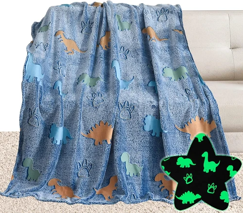 Risaeðla flannel lýsandi teppi