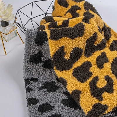 Leopard Print Sherpa efni