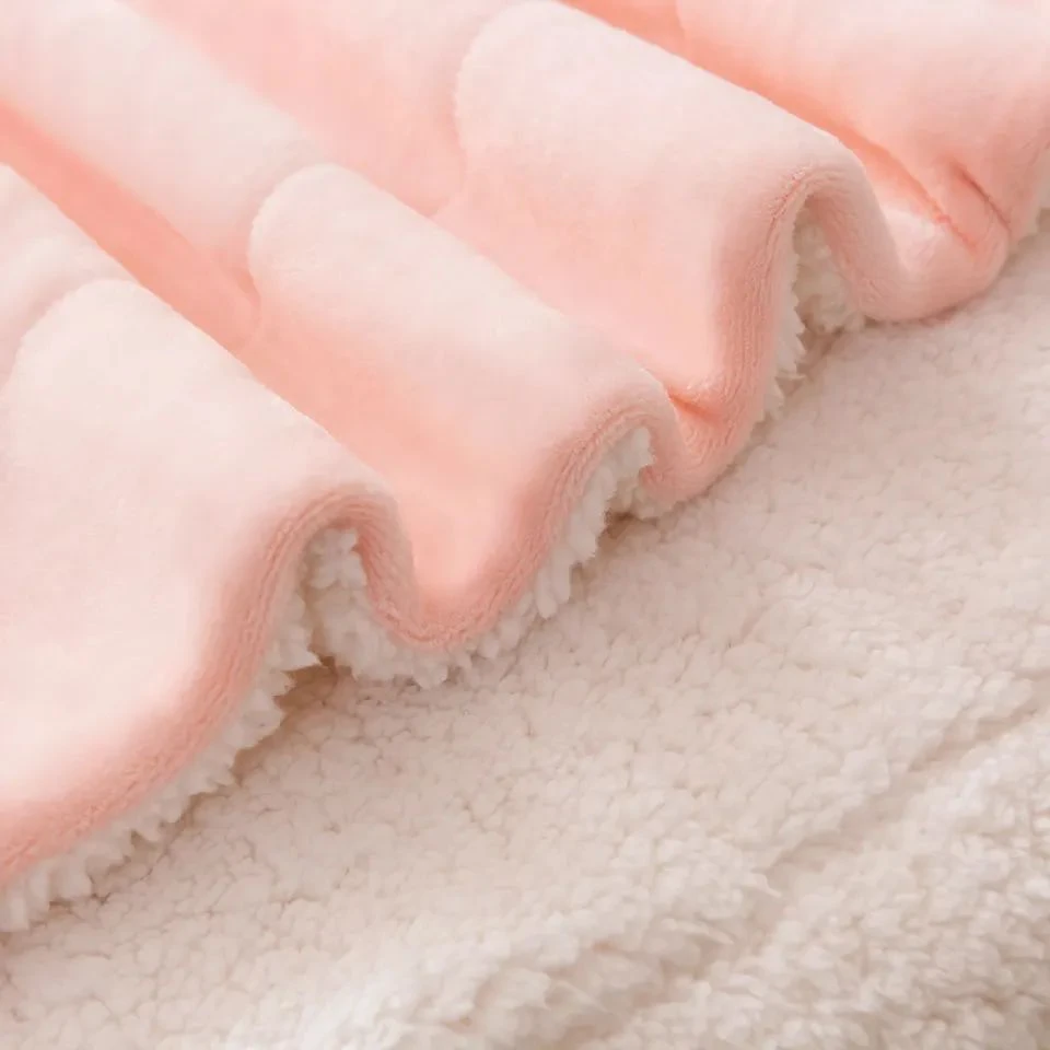 Bleikt Sherpa teppi