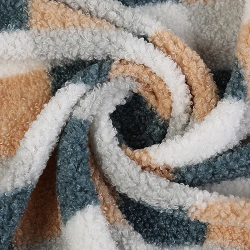 Plaid Print Sherpa flísefni