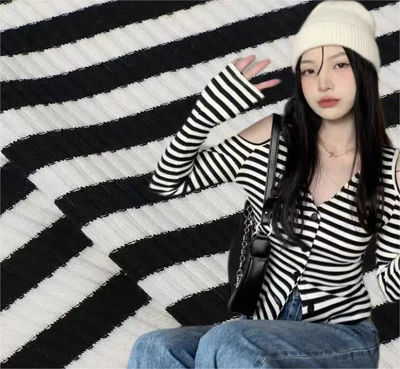 Ribbprjónað efni fyrir skyrtu