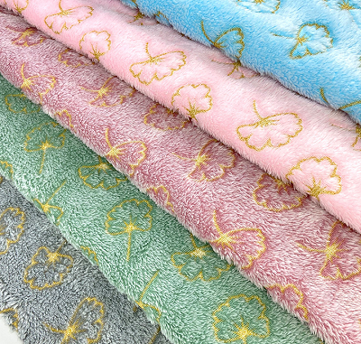 Bronsað flannel efni