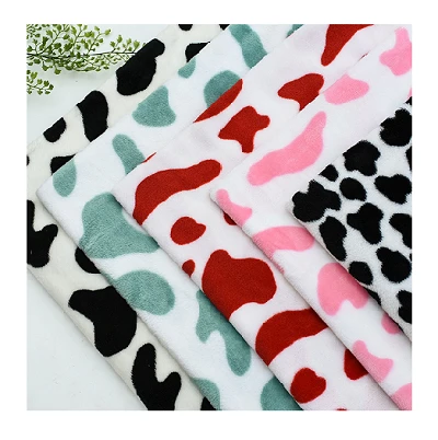 Cow Print Flanell efni fyrir náttföt