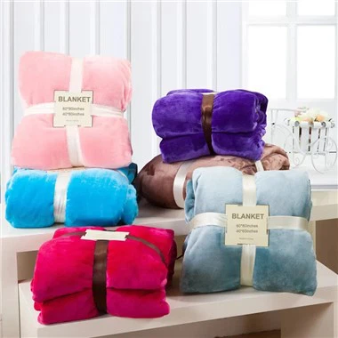 Plush Fluffy Fleece Throw Flanell teppi