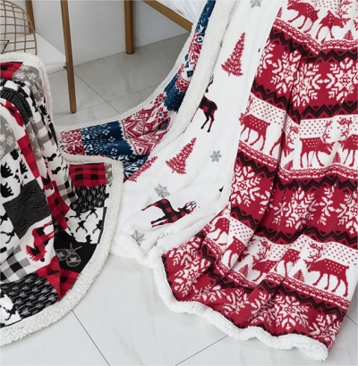 Prentað Sherpa teppi