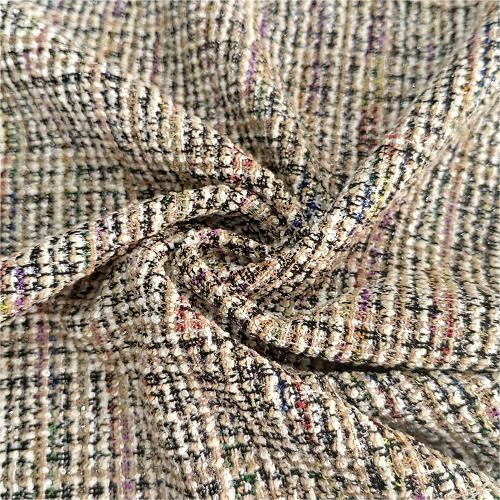 Stretch garn litað Jacquard efni