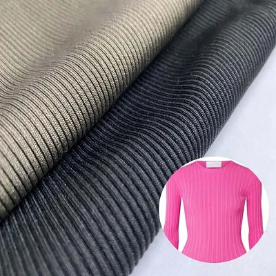 Sundföt röndótt rib Jersey peysuefni