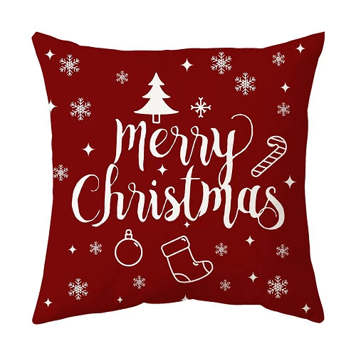Embroidery Christmas Velvet Pillow Cover