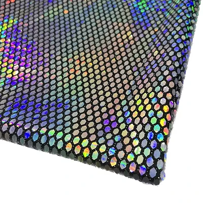 Hólógrafískt teygju sequin efni