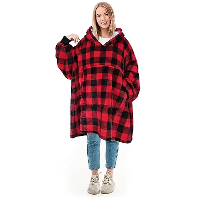 Plaid hettupeysuteppi