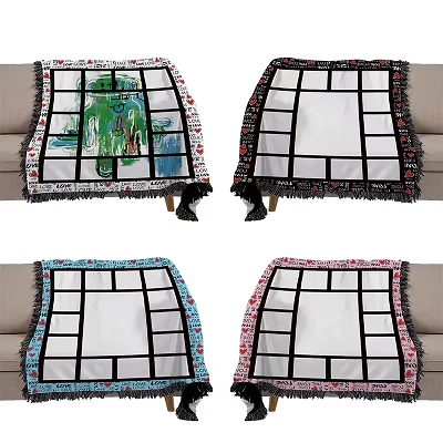 Sublimation teppi með skúfunni